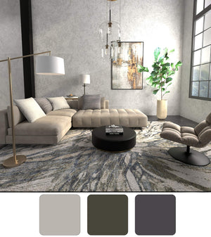 Feizy Rugs Skyview Abstract Runner Rug Plush Polypropylene Pile for Hallway and Entryway Decor SKV39Q8FGRN000I02