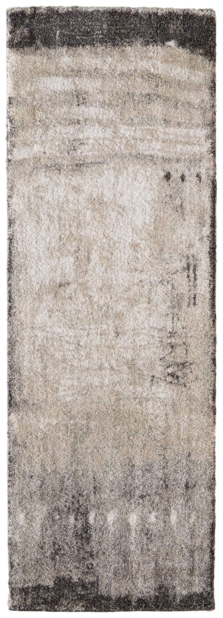Feizy Rugs Skyview Abstract Runner Rug Turkish Polypropylene Plush Pile Hallway Entryway Neutral Tones SKV39QAFIVYGRYI02