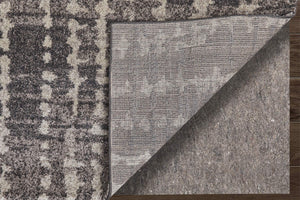 Feizy Rugs Skyview Abstract Plush Hallway Runner Turkish Polypropylene Frieze Pile Modern Rug Black/Gray/Ivory SKV39QDFCHL000I02