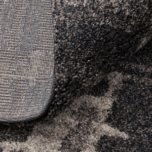 Feizy Rugs Skyview Abstract Plush Hallway Runner Turkish Polypropylene Frieze Pile Modern Rug Black/Gray/Ivory SKV39QDFCHL000I02