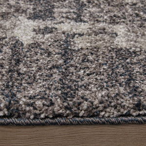 Feizy Rugs Skyview Abstract Plush Hallway Runner Turkish Polypropylene Frieze Pile Modern Rug Black/Gray/Ivory SKV39QDFCHL000I02