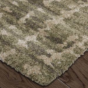 Feizy Rugs Skyview Abstract Plush Hallway Runner Turkish Polypropylene Frieze Pile Modern Rug Green/Tan SKV39QDFGRN000I02