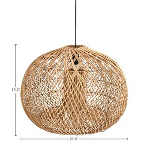 Lh Imports Dome Chandelier - Large Handwoven Rattan Design For Stunning Home Lighting And Elegant Decor Brown Rattan,Iron Sky033-l