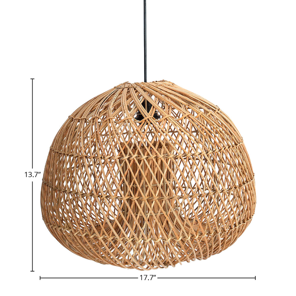 Lh Imports Dome Chandelier - Large Handwoven Rattan Design For Stunning Home Lighting And Elegant Decor Brown Rattan,Iron Sky033-m