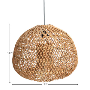 Lh Imports Dome Chandelier - Large Handwoven Rattan Design For Stunning Home Lighting And Elegant Decor Brown Rattan,Iron Sky033-m