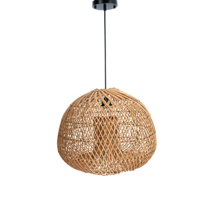 Lh Imports Dome Chandelier - Large Handwoven Rattan Design For Stunning Home Lighting And Elegant Decor Brown Rattan,Iron Sky033-m