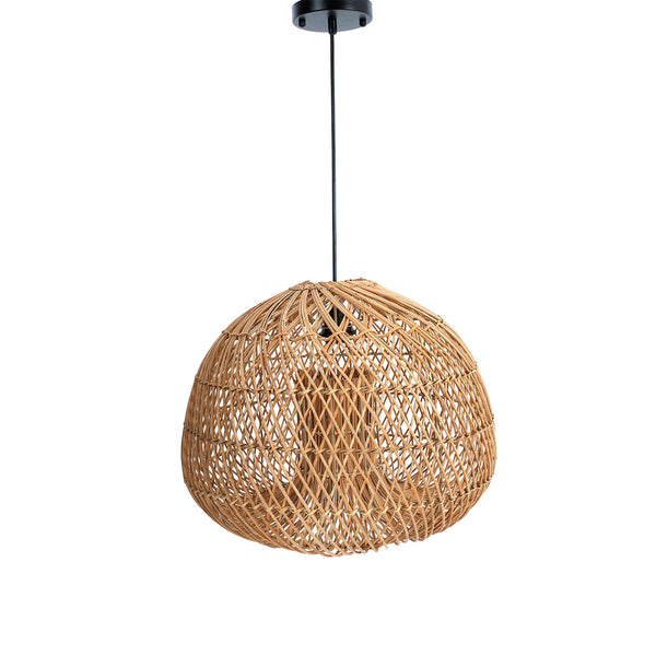 Lh Imports Dome Chandelier - Large Handwoven Rattan Design For Stunning Home Lighting And Elegant Decor Brown Rattan,Iron Sky033-m
