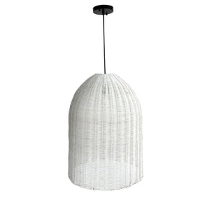 Lh Imports Campana Chandelier - Elegant Handwoven Rattan Design For Stunning Home Beautification And Style White Rattan,Iron Sky035-l