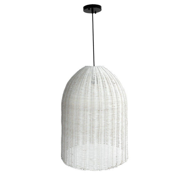 Lh Imports Campana Chandelier - Elegant Handwoven Rattan Design For Stunning Home Beautification And Style White Rattan,Iron Sky035-l