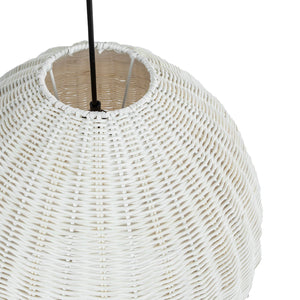Lh Imports Campana Chandelier - Elegant Handwoven Rattan Design For Stunning Home Beautification And Style White Rattan,Iron Sky035-m
