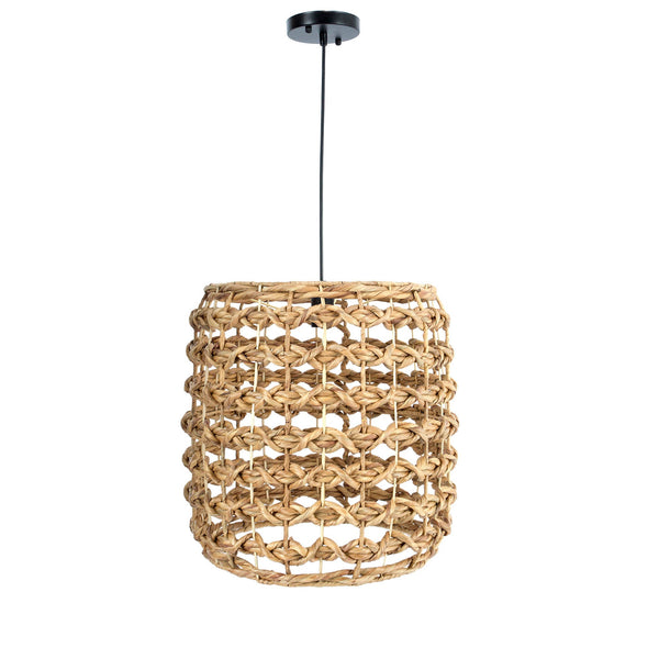 Lh Imports Hyacinth Round Chandelier - Elegant Water Hyacinth Weave Design For Stunning Home Illumination Brown Water Hyacinth,Iron Sky036