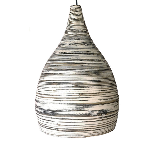 Lh Imports Lago Chandelier - Elegant Spun Bamboo Design With Smooth Curves, 43.3" Cord & Canopy Included Black,White Bamboo,Iron Sky038