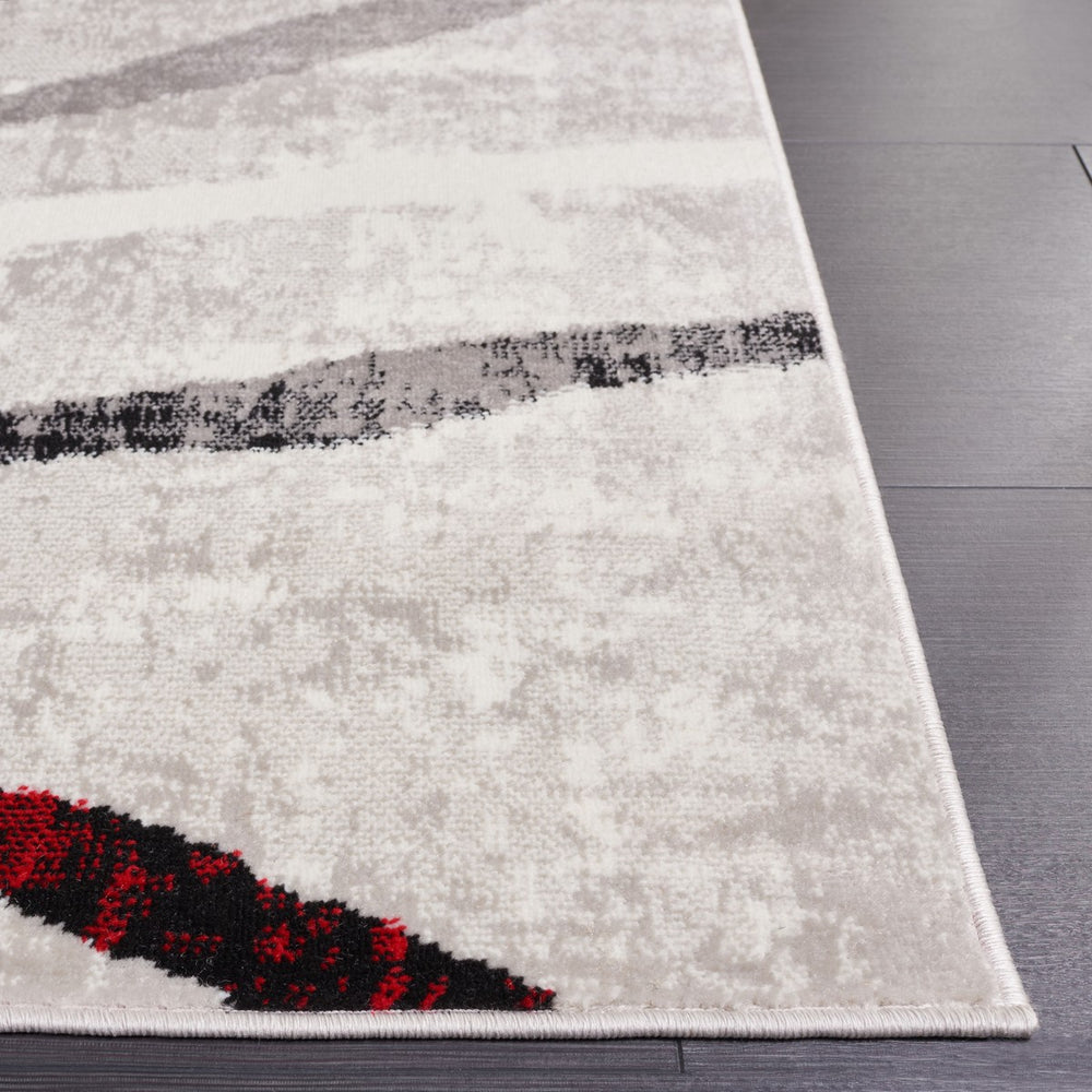 Safavieh Skyler 112 Power Loomed 55% Polypropylene, 40% Jute, 5% Polyester Modern Rug Ivory Grey / Red SKY112P-9