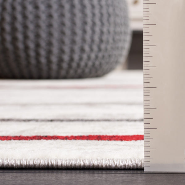 Safavieh Skyler 112 Power Loomed 55% Polypropylene, 40% Jute, 5% Polyester Modern Rug Ivory Grey / Red SKY112P-9