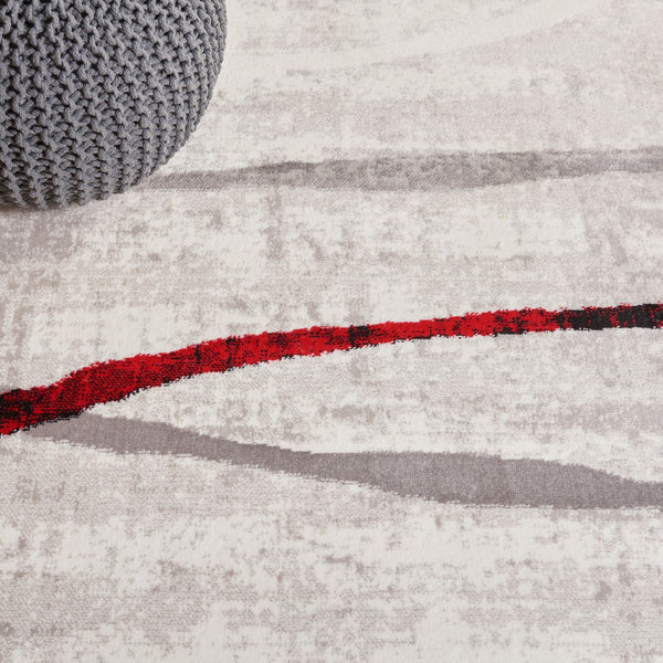 Safavieh Skyler 112 Power Loomed 55% Polypropylene, 40% Jute, 5% Polyester Modern Rug Ivory Grey / Red SKY112P-9