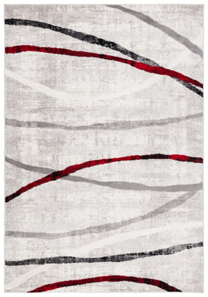 Safavieh Skyler 112 Power Loomed 55% Polypropylene, 40% Jute, 5% Polyester Modern Rug Ivory Grey / Red SKY112P-9