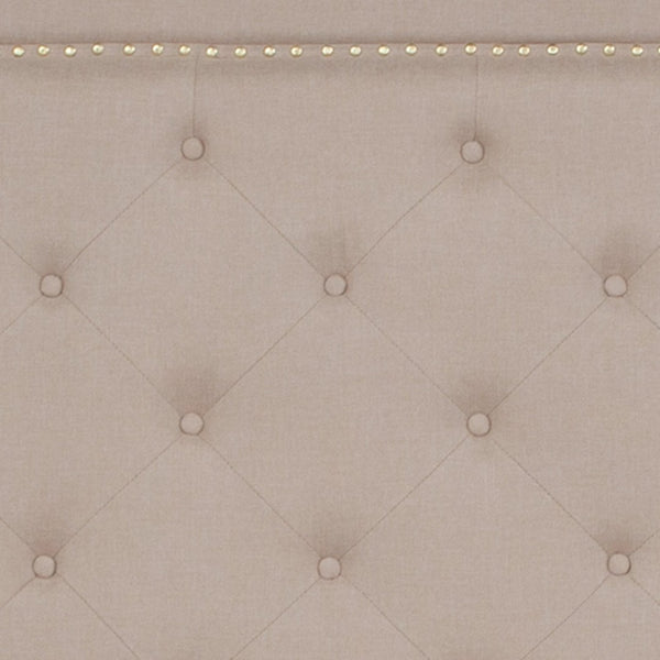 English Elm Brighton Full Size Tufted Upholstered Platform Bed – Elegant Design with Arched Headboard & Nailhead Trim Beige In Stock. Usually ships in 24 - 48 business hours SL-BK4-F-B-GG