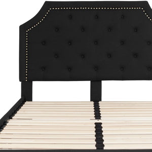 English Elm Brighton Full Size Tufted Upholstered Platform Bed – Elegant Design with Arched Headboard & Nailhead Trim Black In Stock. Usually ships in 24 - 48 business hours SL-BK4-F-BK-GG