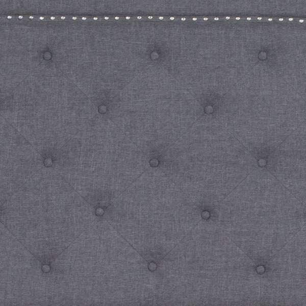 English Elm Brighton Full Size Tufted Upholstered Platform Bed – Elegant Design with Arched Headboard & Nailhead Trim Light Gray In Stock. Usually ships in 24 - 48 business hours SL-BK4-F-LG-GG