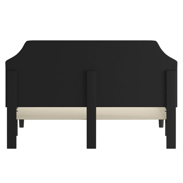 English Elm Brighton Full Size Tufted Upholstered Platform Bed – Elegant Design with Arched Headboard & Nailhead Trim Black In Stock. Usually ships in 24 - 48 business hours SL-BK4-K-BK-GG