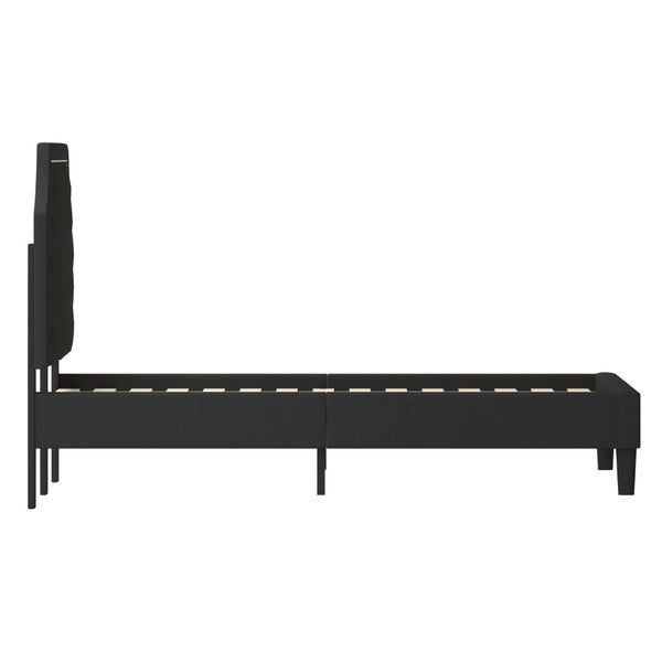 English Elm Brighton Full Size Tufted Upholstered Platform Bed – Elegant Design with Arched Headboard & Nailhead Trim Black In Stock. Usually ships in 24 - 48 business hours SL-BK4-K-BK-GG