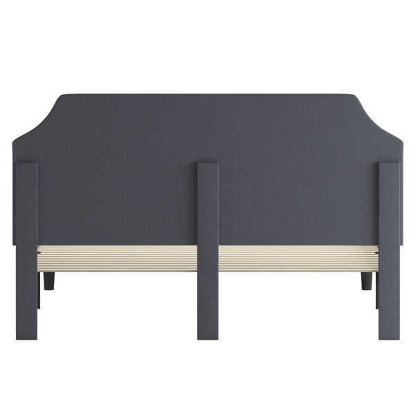 English Elm Brighton Full Size Tufted Upholstered Platform Bed – Elegant Design with Arched Headboard & Nailhead Trim Light Gray In Stock. Usually ships in 24 - 48 business hours SL-BK4-K-LG-GG