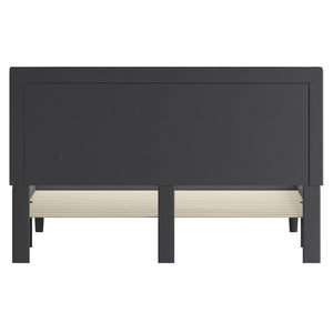 English Elm Roxbury Full Size Tufted Upholstered Platform Bed with Modern Design and Sturdy Support System Dark Gray In Stock. Usually ships in 24 - 48 business hours SL-BK5-K-DG-GG