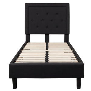 English Elm Roxbury Full Size Tufted Upholstered Platform Bed with Modern Design and Sturdy Support System Black In Stock. Usually ships in 24 - 48 business hours SL-BK5-T-BK-GG
