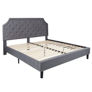 English Elm Brighton Full Size Tufted Upholstered Platform Bed with Pocket Spring Mattress for Modern Comfort Light Gray In Stock. Usually ships in 24 - 48 business hours SL-BM10-12-GG