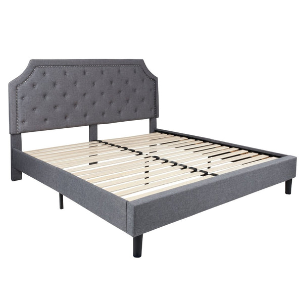 English Elm Brighton Full Size Tufted Upholstered Platform Bed with Pocket Spring Mattress for Modern Comfort Light Gray In Stock. Usually ships in 24 - 48 business hours SL-BM10-12-GG