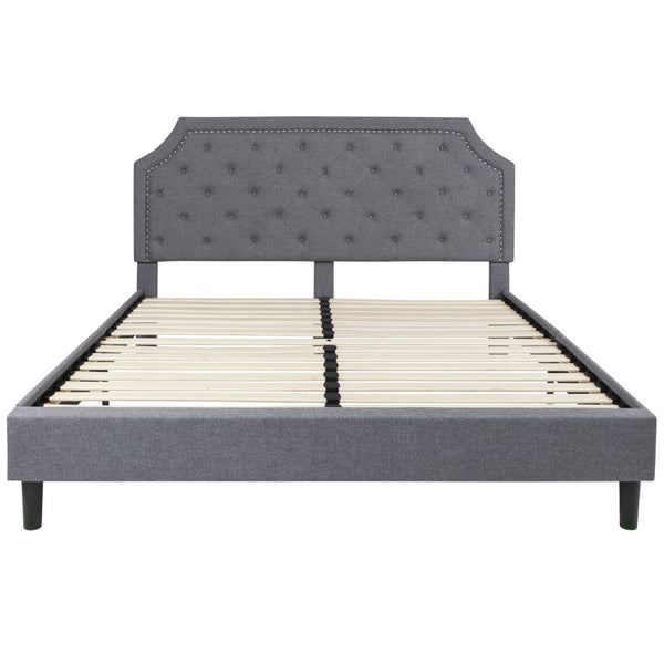 English Elm Brighton Full Size Tufted Upholstered Platform Bed with Pocket Spring Mattress for Modern Comfort Light Gray In Stock. Usually ships in 24 - 48 business hours SL-BM10-12-GG