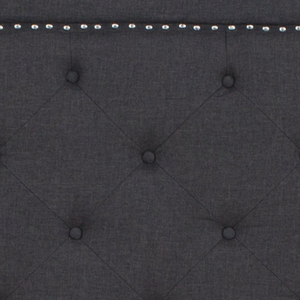 English Elm Brighton Full Size Tufted Upholstered Platform Bed with Pocket Spring Mattress for Modern Comfort Dark Gray SL-BM10-16-GG