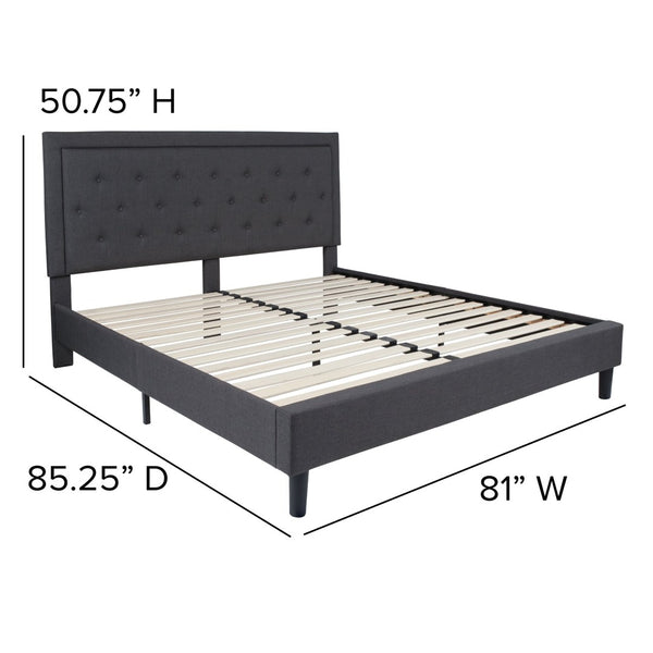 English Elm Roxbury Full Size Tufted Upholstered Platform Bed with 10" Pocket Spring Mattress for Ultimate Comfort Dark Gray In Stock. Usually ships in 24 - 48 business hours SL-BM10-32-GG