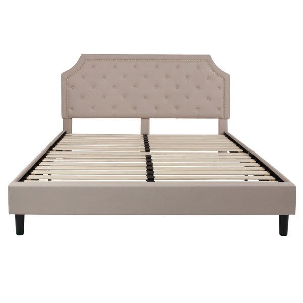 English Elm Brighton Full Size Tufted Upholstered Platform Bed with Pocket Spring Mattress for Modern Comfort Beige In Stock. Usually ships in 24 - 48 business hours SL-BM10-4-GG