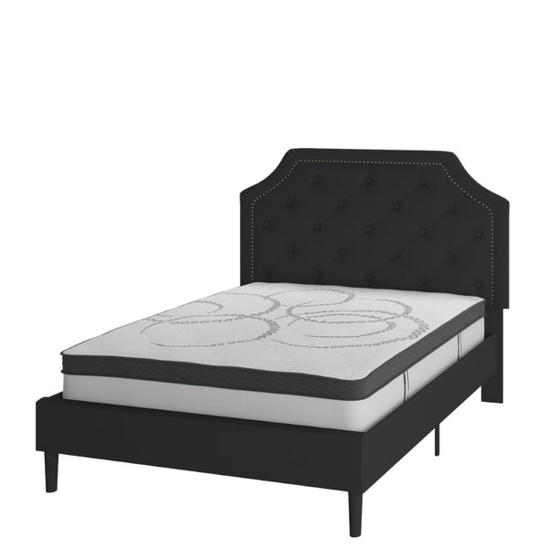 English Elm Brighton Full Size Tufted Upholstered Platform Bed with Pocket Spring Mattress for Modern Comfort Black In Stock. Usually ships in 24 - 48 business hours SL-BM10-6-GG