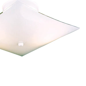 Thomas Lighting Veil Two Light Flush Mount White Metal Geometric Glass Shades Low Profile Ceiling SL123