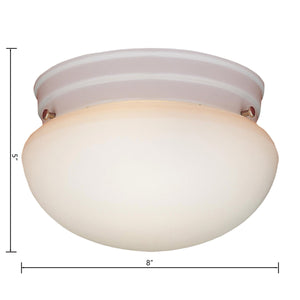 Thomas Lighting Elowen White Metal Dome Flush Mount Ceiling Light with Ridged Texture for Hallways SL3258