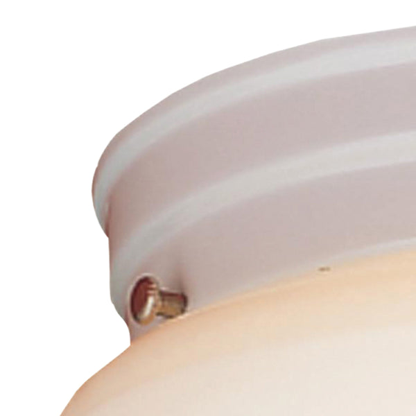 Thomas Lighting Elowen White Metal Dome Flush Mount Ceiling Light with Ridged Texture for Hallways SL3258