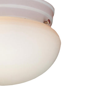 Thomas Lighting Elowen White Metal Dome Flush Mount Ceiling Light with Ridged Texture for Hallways SL3258