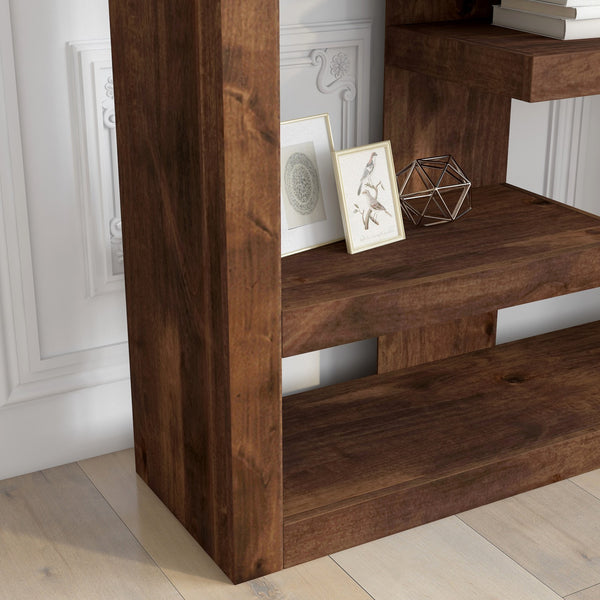 Legends Furniture Bridgevine Home Sausalito 72 Inch High 6-shelf Bookcase, No Assembly Required, Whiskey Finish Whiskey, Brown Knotty Alder Solids And Veneers Sl6972.Wky