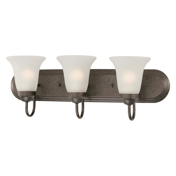 Thomas Lighting Homestead Three Light Vanity Fixture with Tulip Glass Shades in Bronze Finish SL710323