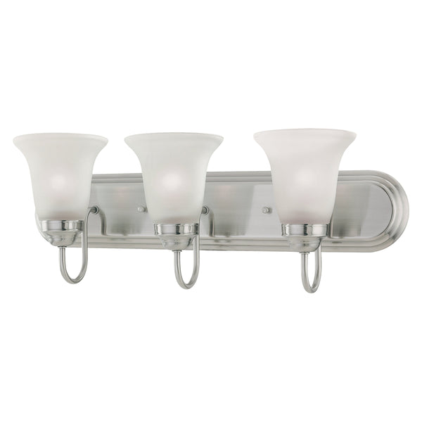 Thomas Lighting Whitmore Three Light Vanity Bar with Tulip Shades and Satin Pewter Metal Finish 24 inches SL710341