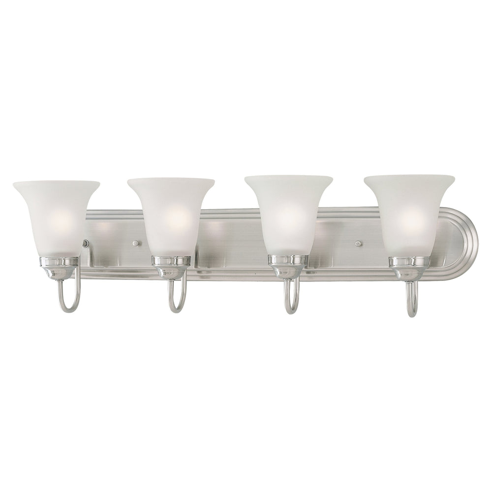 Thomas Lighting Whitmore Three Light Vanity Bar with Tulip Shades and Satin Pewter Metal Finish 30 inches SL710441