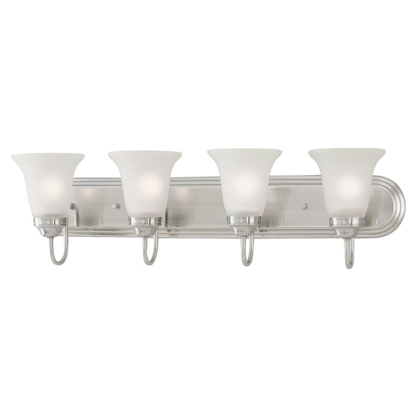 Thomas Lighting Whitmore Three Light Vanity Bar with Tulip Shades and Satin Pewter Metal Finish 30 inches SL710441