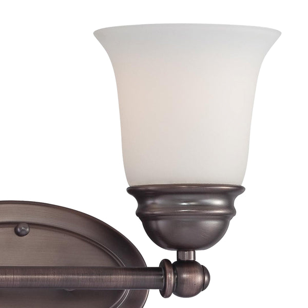 Thomas Lighting Bella Two Light Vanity Bar Brushed Metal Dome Glass Shades for Traditional Bathrooms 13 inches Bronze SL714215