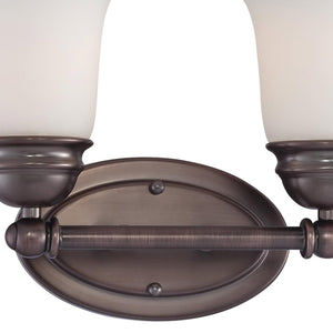 Thomas Lighting Bella Two Light Vanity Bar Brushed Metal Dome Glass Shades for Traditional Bathrooms 13 inches Bronze SL714215