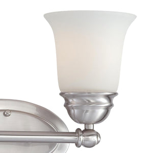 Thomas Lighting Bella Two Light Vanity Bar Brushed Metal Dome Glass Shades for Traditional Bathrooms 13 inches Nickel SL714278