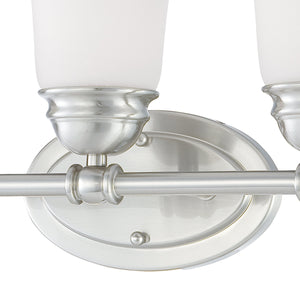 Thomas Lighting Bella Two Light Vanity Bar Brushed Metal Dome Glass Shades for Traditional Bathrooms 18 inches Nickel SL714378
