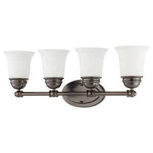 Thomas Lighting Bella Two Light Vanity Bar Brushed Metal Dome Glass Shades for Traditional Bathrooms 24.5 inches Bronze SL714415