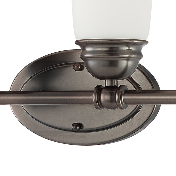 Thomas Lighting Bella Two Light Vanity Bar Brushed Metal Dome Glass Shades for Traditional Bathrooms 24.5 inches Bronze SL714415